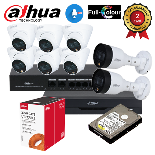 Paket IP Camera 2MP-8 Kamera Full-Color